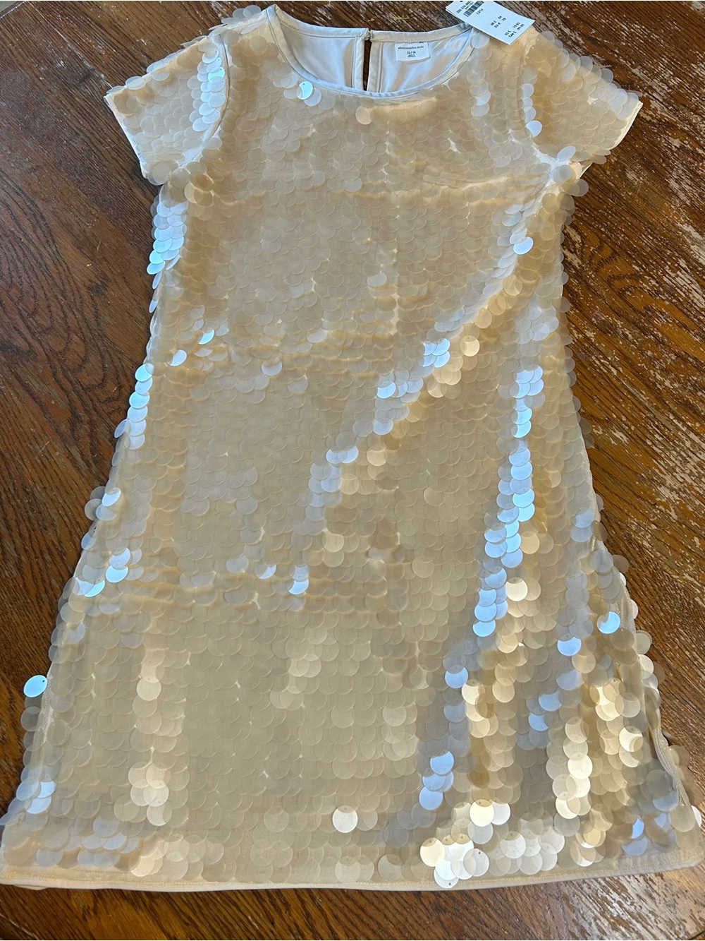 Girls Ivory Sequin Party Dress Abercrombie size 13/14